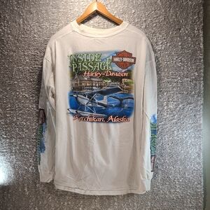 Harley Davidson 2012 Ketchikan Alaska Long Sleeve Shirt Size XXL White Cotton